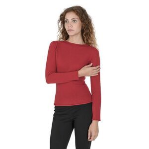 Crown of Edinburgh Cashmere Cashmere Sweater Long Sleeve Pullover Women Red
